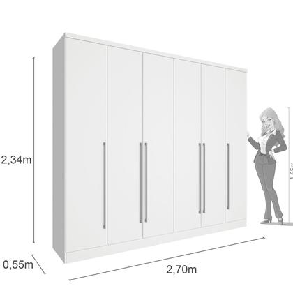 Imagem de Guarda Roupa Casal 6 Portas 8 Gavetas com Espelho Portugal 270cm Espresso Móveis