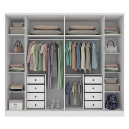 Imagem de Guarda Roupa Casal 6 Portas 8 Gavetas com Espelho Portugal 270cm Espresso Móveis