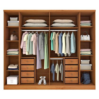 Imagem de Guarda Roupa Casal 6 Portas 8 Gavetas com Espelho Portugal 270cm Espresso Móveis