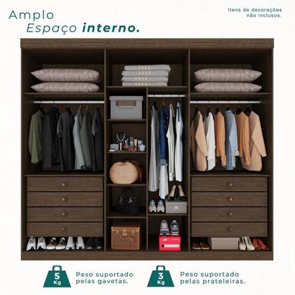 Imagem de Guarda-roupa Casal 6 Portas 8 Gavetas Florianópolis 100% MDF