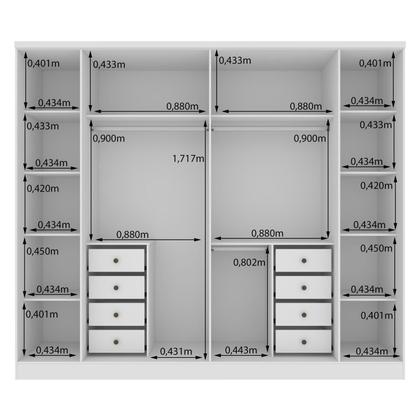 Imagem de Guarda Roupa Casal 6 Portas 8 Gavetas Puxador MDF 270cm com Espelho Portugal Espresso Móveis