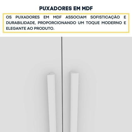 Imagem de Guarda Roupa Casal 6 Portas 8 Gavetas Puxador MDF 270cm com Espelho Portugal Espresso Móveis