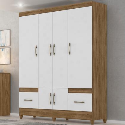 Imagem de Guarda Roupa Casal 6 Portas 9120 Naturale Branco Moval