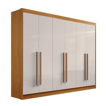 Guarda-Roupa Casal 6 Portas Cinamomo/Off White - Alpoim Imagem de Guarda-Roupa Casal 6 Portas Cinamomo/Off White