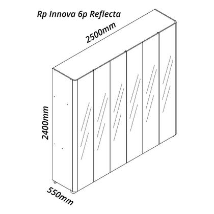Imagem de Guarda-roupa Casal 6 Portas com 6 Portas Reflecta com Pés com Led Innova