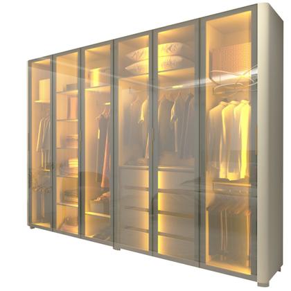Imagem de Guarda-roupa Casal 6 Portas com 6 Portas Reflecta com Pés com Led Innova