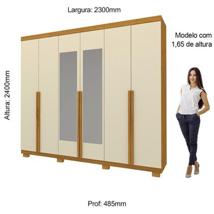 Imagem de Guarda-roupa Casal 6 Portas com Espelho com Pés Imperatriz 100% MDF