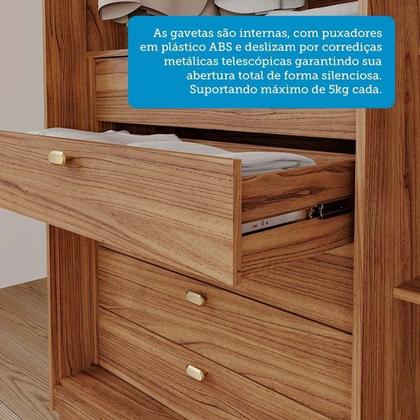 Imagem de Guarda-Roupa Casal 6 Portas com Espelho Interno Giratório 235cm 100% MDF Turim Espresso Móveis