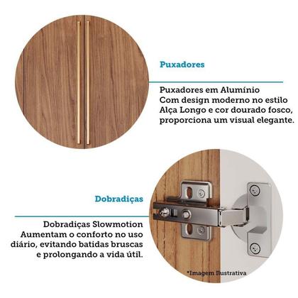Imagem de Guarda-Roupa Casal 6 Portas com Espelho Interno Giratório 235cm 100% MDF Turim Espresso Móveis