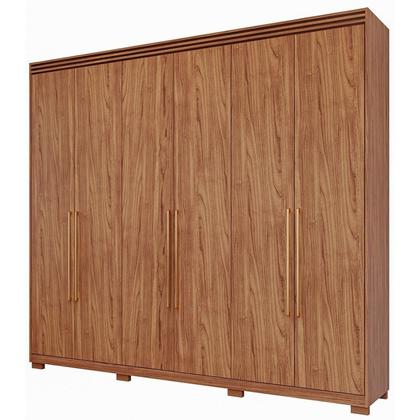 Imagem de Guarda-Roupa Casal 6 Portas com Espelho Interno Giratório 235cm 100% MDF Turim Espresso Móveis