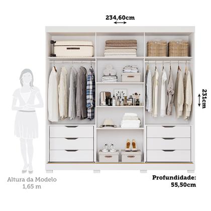 Imagem de Guarda-Roupa Casal 6 Portas com Pés 234cm 100% MDF Boston Espresso Móveis