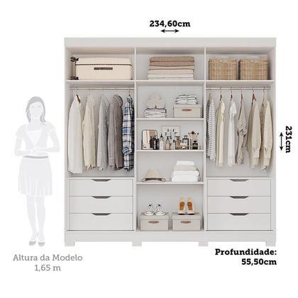 Imagem de Guarda-Roupa Casal 6 Portas com Pés 234cm 100% MDF Boston Espresso Móveis