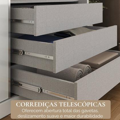 Imagem de Guarda-roupa Casal 6 Portas com Pés e Espelho Monte Carlo