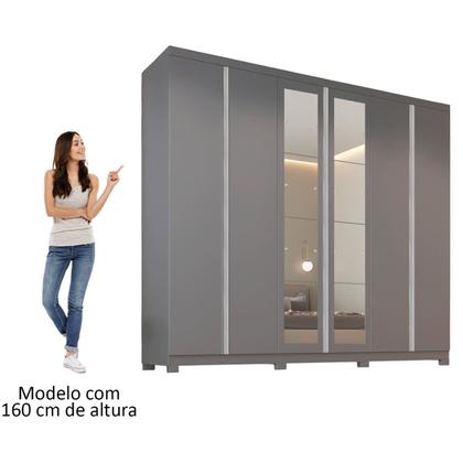 Imagem de Guarda-roupa Casal 6 Portas com Pés e Espelho Monte Carlo