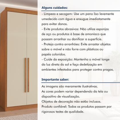 Imagem de Guarda Roupa Casal 6 Portas com Puxador de Madeiras 8 Gavetas Eloá