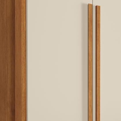 Imagem de Guarda Roupa Casal 6 Portas com Puxador de Madeiras 8 Gavetas Eloá