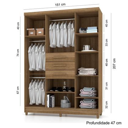 Imagem de Guarda-roupa Casal 6 Portas e 3 Gavetas Imperial
