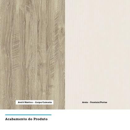 Imagem de Guarda Roupa Casal 6 Portas e 5 Gavetas Avelã Rústico com Areia Master Luciane Móveis