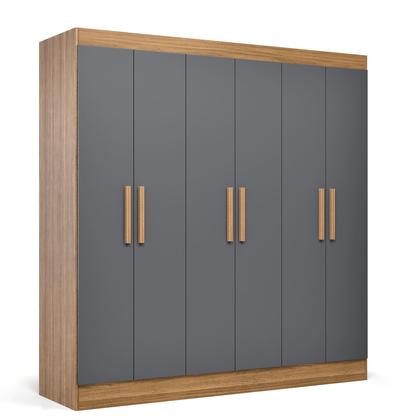 Imagem de Guarda Roupa Casal 6 Portas Itália com Cabideiro e 2 Gavetas  Acabamento Moderno