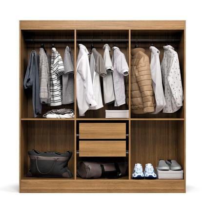 Imagem de Guarda Roupa Casal 6 Portas Itália com Cabideiro e 2 Gavetas  Acabamento Moderno