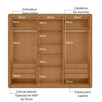 Imagem de Guarda Roupa Casal 6 Portas MDF Loop Lopas