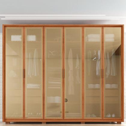 Imagem de Guarda-Roupa Casal 6 Portas Reflexta 4 Gavetas 100% MDF Freijó New Reflex Yescasa Marrom