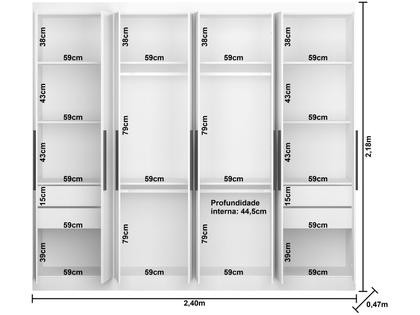 Imagem de Guarda-roupa Casal 8 Portas 4 Gavetas Araplac 1684