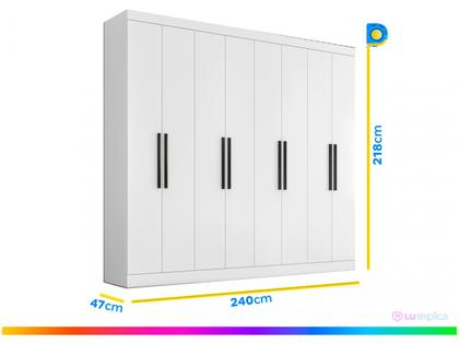Imagem de Guarda-roupa Casal 8 Portas 4 Gavetas Araplac 1684