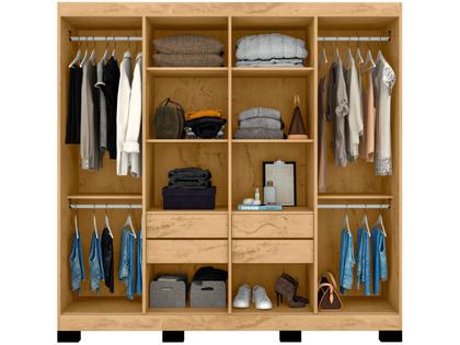 Guarda-roupa Casal 8 Portas 4 Gavetas Araplac B2348 - Guarda-Roupa