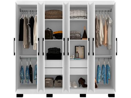 Guarda-roupa Casal 8 Portas 4 Gavetas Araplac B2348 - Guarda-Roupa