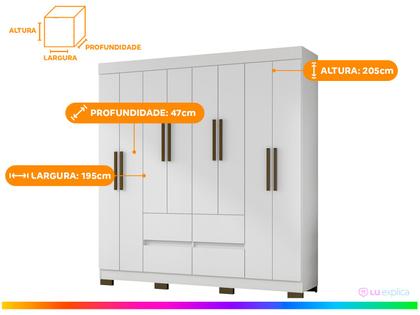 Guarda-roupa Casal 8 Portas 4 Gavetas Araplac B24084 - Guarda