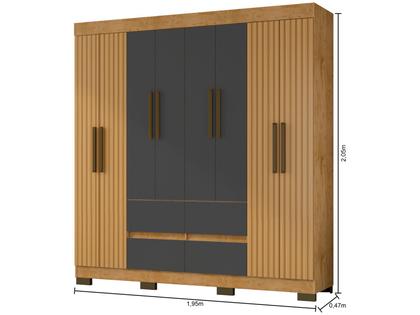 Guarda-roupa Casal 8 Portas 4 Gavetas Araplac B24084 - Guarda