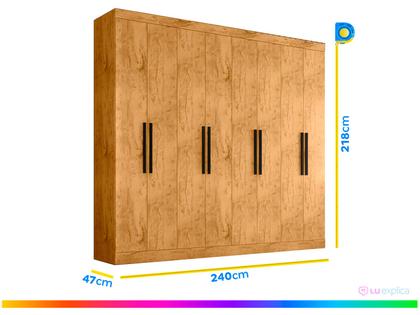 Imagem de Guarda-roupa Casal 8 Portas 4 Gavetas Araplac