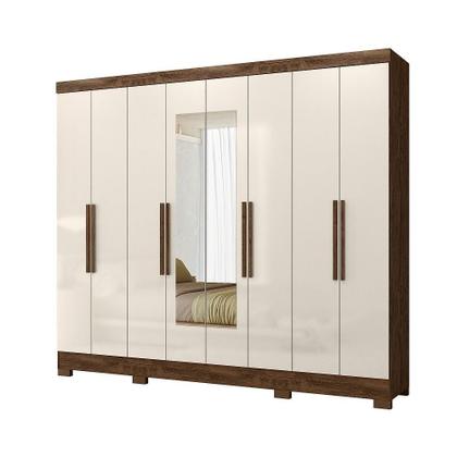 Imagem de Guarda-roupa Casal 8 Portas 4 Gavetas Com Espelhos e Pés Diplomata
