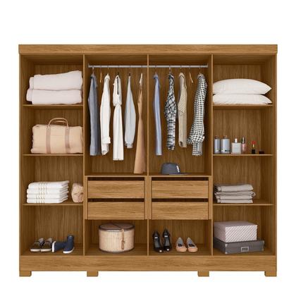 Imagem de Guarda-roupa Casal 8 Portas 4 Gavetas Com Espelhos e Pés Diplomata
