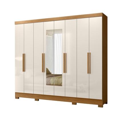 Imagem de Guarda-roupa Casal 8 Portas 4 Gavetas Com Espelhos e Pés Diplomata