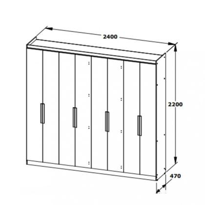 Imagem de Guarda Roupa Casal 8 Portas 4 Gavetas Milan THB