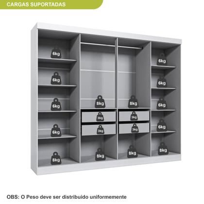 Imagem de Guarda Roupa Casal 8 Portas 4 Gavetas Paris Espresso Móveis