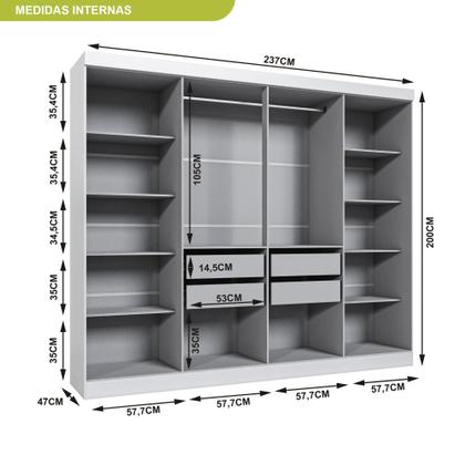 Imagem de Guarda Roupa Casal 8 Portas 4 Gavetas Paris Espresso Móveis