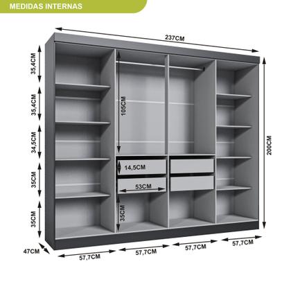 Imagem de Guarda Roupa Casal 8 Portas 4 Gavetas Paris Espresso Móveis