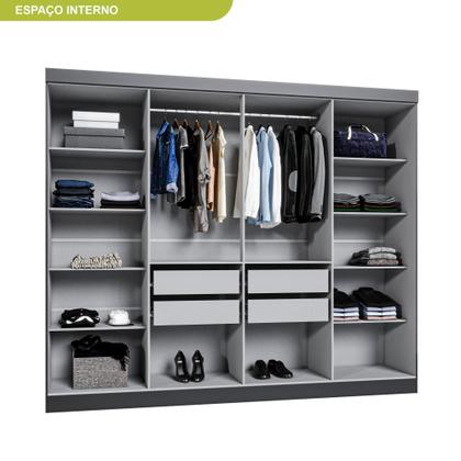 Imagem de Guarda Roupa Casal 8 Portas 4 Gavetas Paris Espresso Móveis