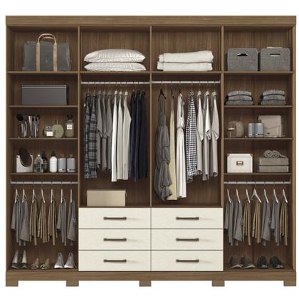 Imagem de Guarda-roupa Casal 8 Portas 6 Gavetas Master com Espelho e Pés