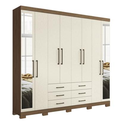 Imagem de Guarda-roupa Casal 8 Portas 6 Gavetas Master com Espelho e Pés