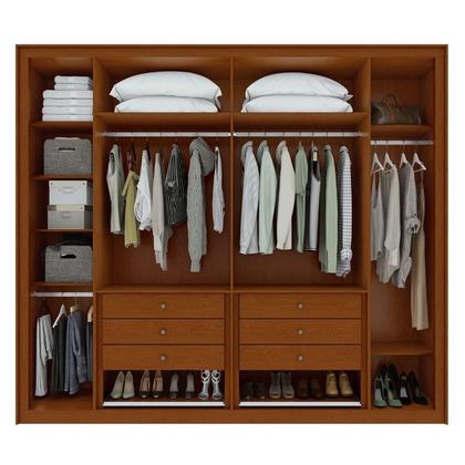 Imagem de Guarda Roupa Casal Ambiente Imperatore 6 Portas Frassino com Kit Sapateira e Espelho com Pés  Lopas
