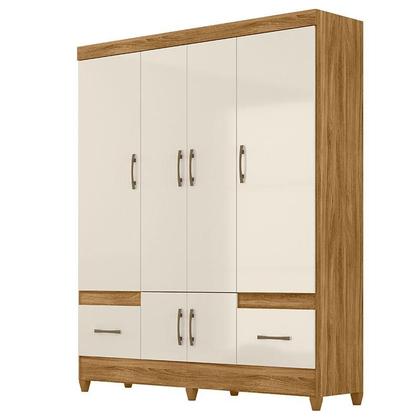 Imagem de Guarda Roupa Casal Ambiente MS912 6 Portas Freijó Off White - Moval