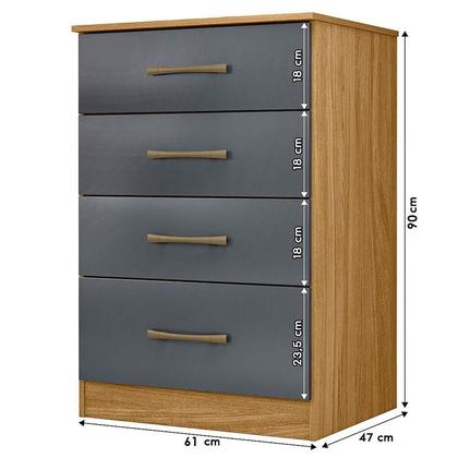 Imagem de Guarda Roupa Casal Ambiente MS912 com espelho e Cômoda MS913 Freijó Cinza  Moval