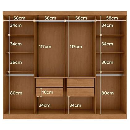 Imagem de Guarda Roupa Casal Andara Soft 8 Portas Amêndoa Clean com Pés - Lopas