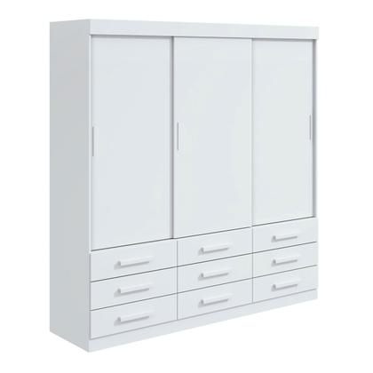 Imagem de Guarda-Roupa Casal Anne 3 Portas 9 Gavetas 72962.52 Branco - Móveis Lopas