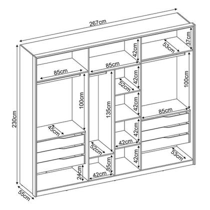 Imagem de Guarda Roupa Casal Atrice 6 Portas com 2 Espelhos - Demartêz
