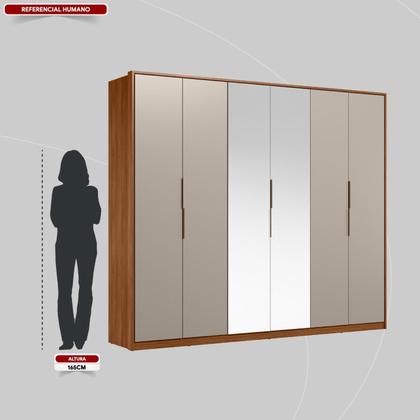 Imagem de Guarda Roupa Casal Atrice 6 Portas com 2 Portas em Espelho